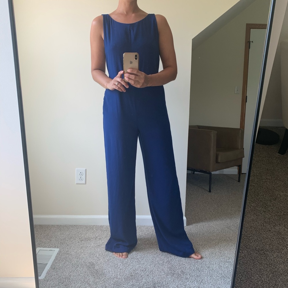 Blue jumpsuit from Zara